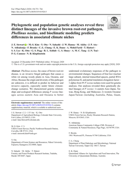 Phylogenetic and Population Genetic Analyses Reveal Three Distinct