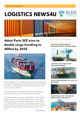 SUPPLY CHAIN and LOGISTICS-NEWS4U April-2019