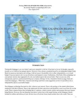 1 Birding the GALAPAGOS ISLANDS Independently by George Wagner