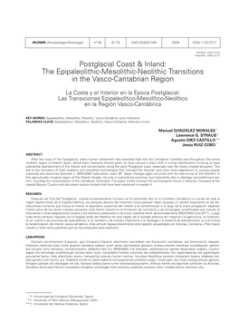 Postglacial Coast & Inland: the Epipaleolithic-Mesolithic-Neolithic