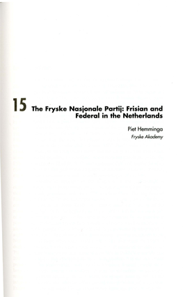 Frisian and Federal in the Netherlands