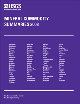 Mineral Commodity Summaries 2008