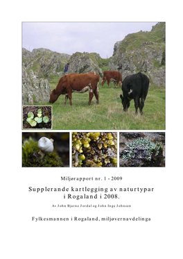 Supplerande Kartlegging Av Naturtypar I Rogaland I 2008