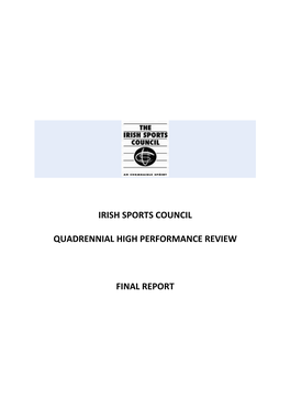 Irish Sports Council Quadrennial High Performance Review