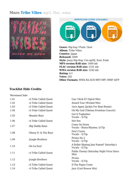 Muro Tribe Vibes Mp3, Flac, Wma