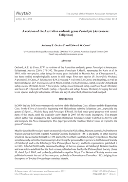 Nuytsia the Journal of the Western Australian Herbarium 22(6): 371–392 Published Online 18 December 2012