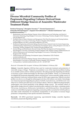 Diverse Microbial Community Profiles of Propionate-Degrading Cultures