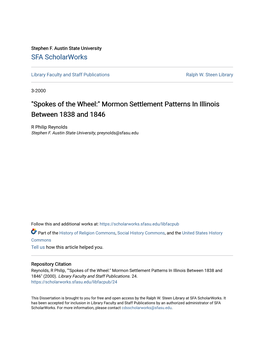 Mormon Settlement Patterns in Illinois Between 1838 and 1846