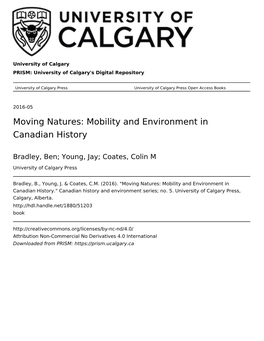 Moving Natures: Mobility and Environment in Canadian History