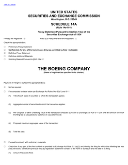 THE BOEING COMPANY (Name of Registrant As Specified in Its Charter)