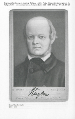 Franz Theodor Kugler 1808- 1858 Originalveröffentlichung In