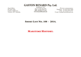 GASTON RENARD Pty. Ltd. Maritime History