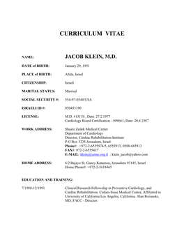 Jacob Klein, Md