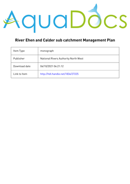 River Ehen and Calder Sub Catchment Management Plan