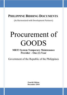 Procurement of GOODS