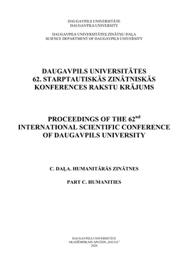 Daugavpils Universitātes 62. Starptautiskās