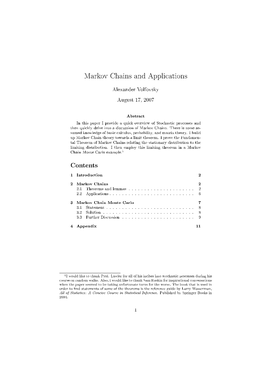 Markov Chains and Applications