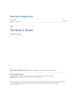 The Attack at Taranto Angelo N