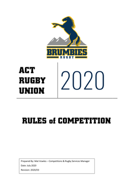 To View the Full 2020 Rules of Competition