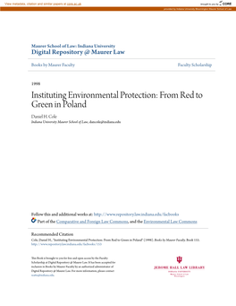 Instituting Environmental Protection: from Red to Green in Poland Daniel H