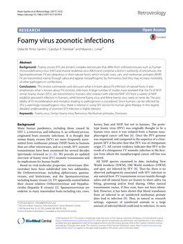 Foamy Virus Zoonotic Infections Delia M