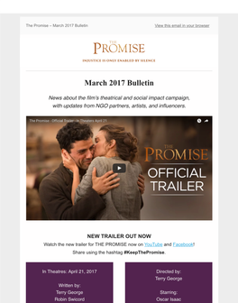 March 2017 Bulletin View This Email in Your Browser