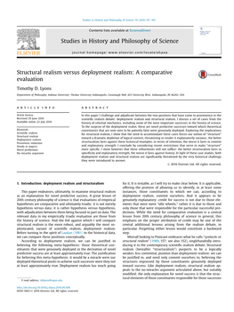 Structural Realism Versus Deployment Realism: a Comparative Evaluation