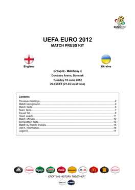 Uefa Euro 2012 Match Press Kit
