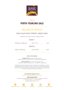 Selling Schedule Perth Yearling Sale