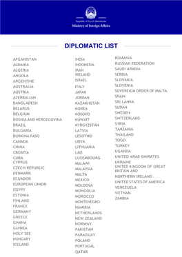 Diplomatic List