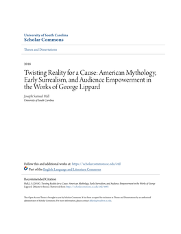 American Mythology, Early Surrealism, and Audience Empowerment in the Works of George Lippard Joseph Samuel Hall University of South Carolina