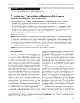 Nomenclature and Taxonomy of &lt;I&gt;Heterocapsa&lt;/I&gt;