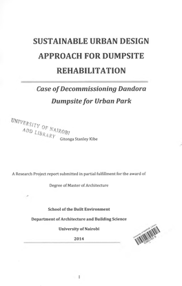 Sustainable Urban Design Approach for Dumpsite Rehabilitation