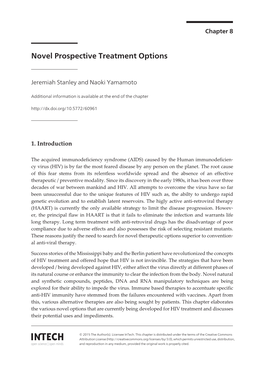 Novel Prospective Treatment Options