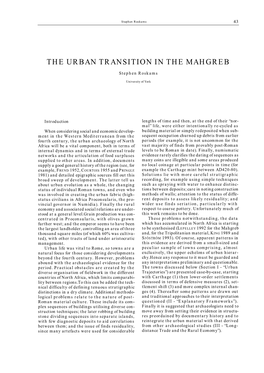 The Urban Transition in the Mahgreb