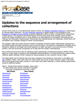 Updates to the Sequence and Arrangement of Collections