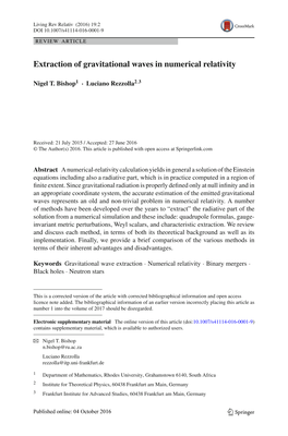 Extraction of Gravitational Waves in Numerical Relativity