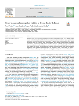 Flower Closure Enhances Pollen Viability in Crocus Discolor G. Reuss