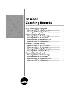 Baseball Coaching Records