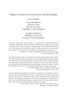 Palgrave Studies in Performance and Technology