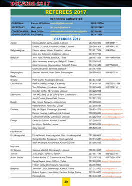 Referees Contact Details