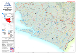 Reference Map of Southern Province, Sierra Leone