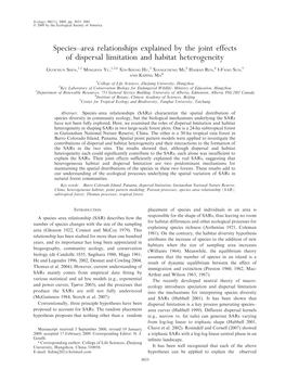 Species–Area Relationships Explained by the Joint Effects of Dispersal Limitation and Habitat Heterogeneity