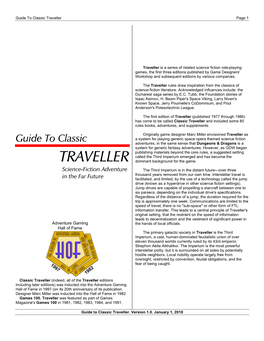 Guide to Classic Traveller Page 1