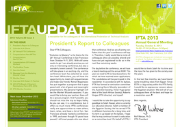 President's Report to Colleagues
