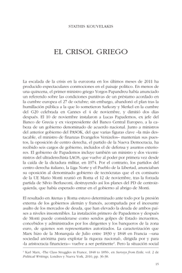 Stathis Kouvelakis El Crisol Griego