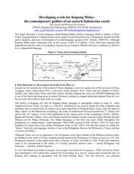 Developing a Role for Kupang Malay