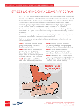 Street Lighting Changeover Program