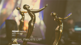 Official Finalists List