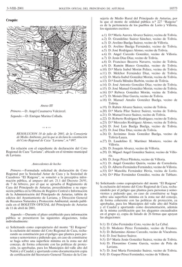 3–VIII–2001 10373 Anexo III Primero.—D. Angel Casanueva Valcárcel